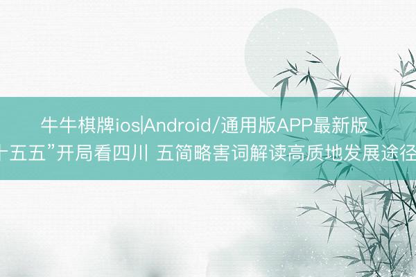 牛牛棋牌ios|Android/通用版APP最新版 “十五五”开局看四川 五简略害词解读高质地发展途径图